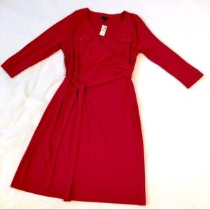 NWT Talbots Faux-Wrap Sheath Dress, Petite Large
